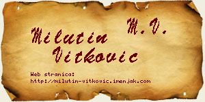 Milutin Vitković vizit kartica